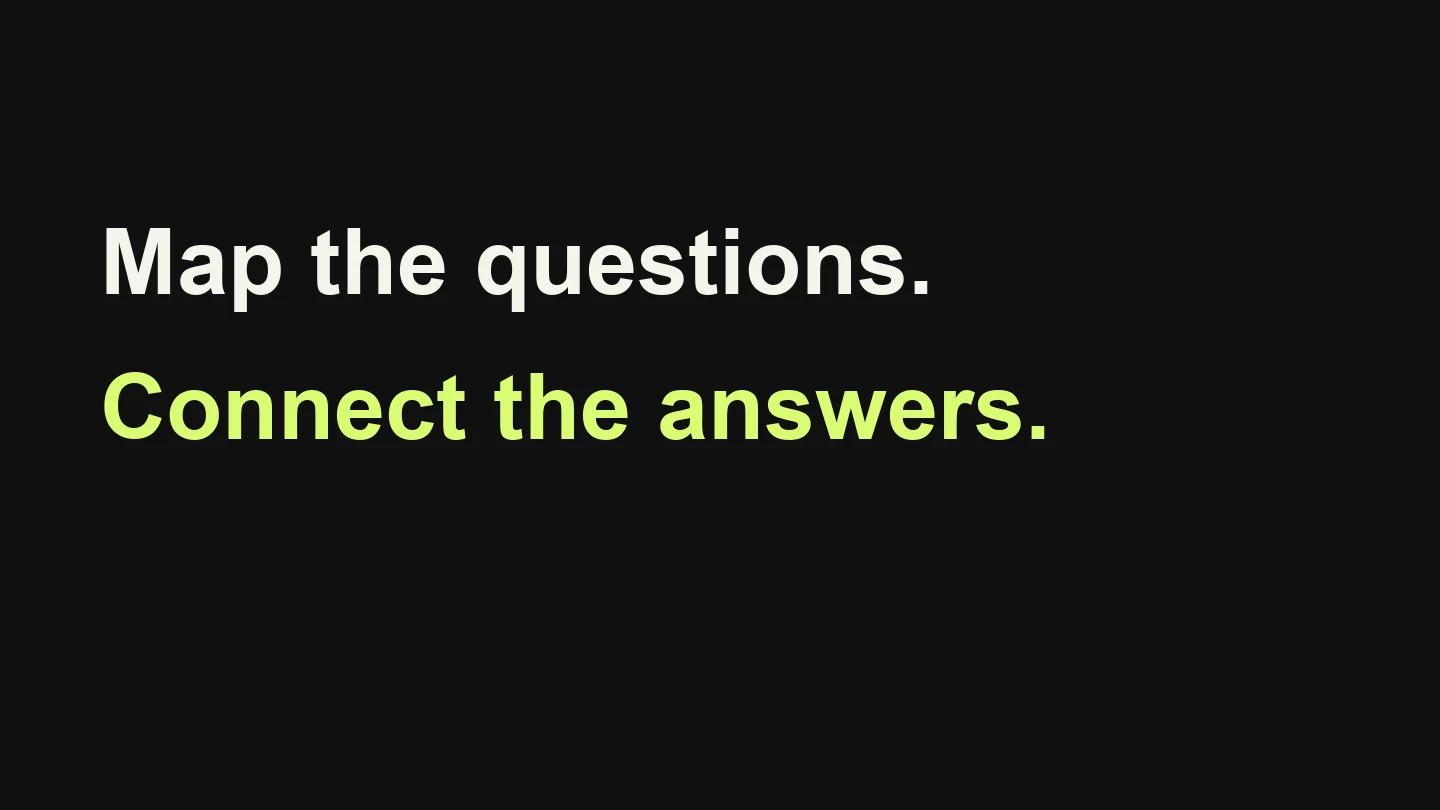 Map the questions. Connect the answers.