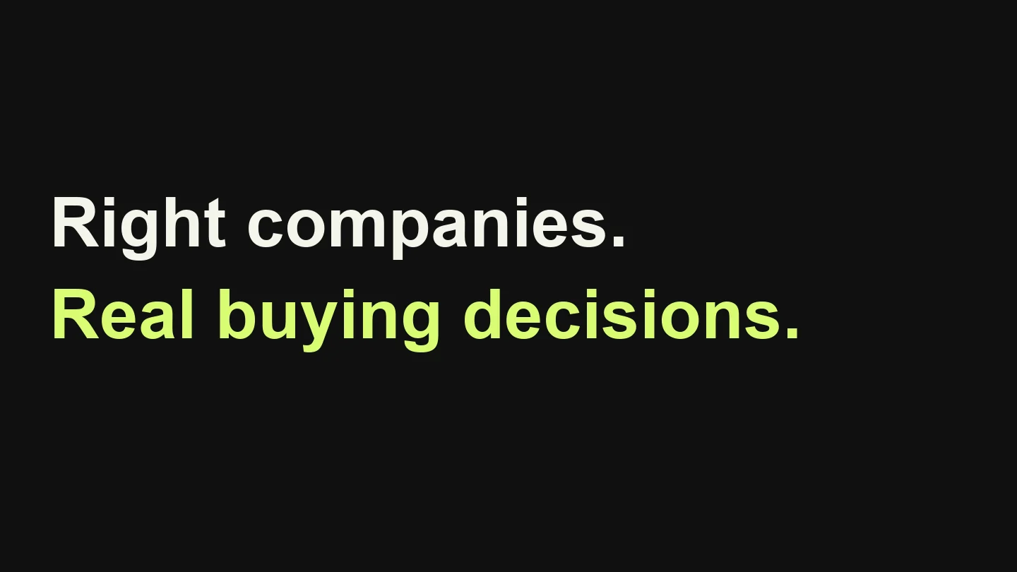 Right companies. Real buying decisions.